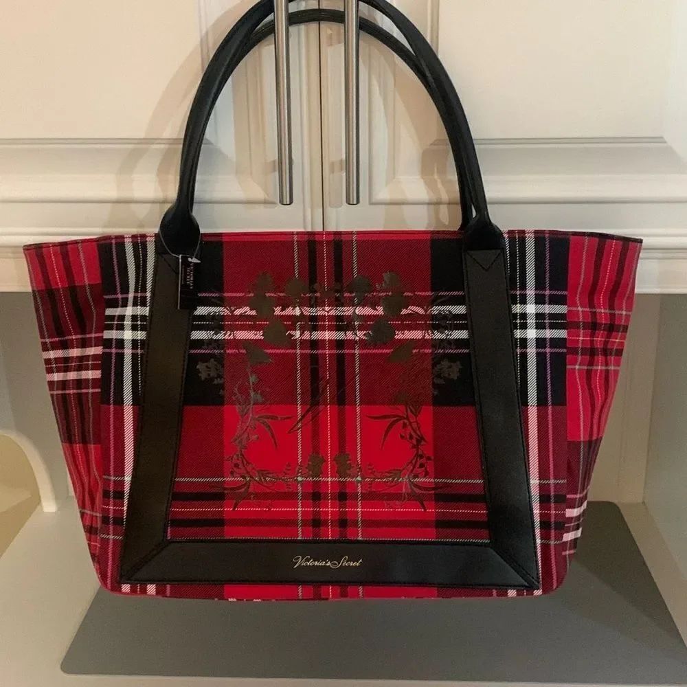 Victorias Secret Plaid Tote NWT